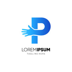 Letter P Initial Hand Logo Design Vector Icon Graphic Emblem Illustration