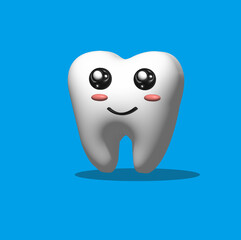 3D Realistic cartoon cute teeth character design