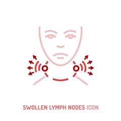 Swollen lymph nodes icon. Editable vector illustration