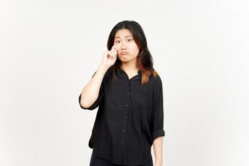 Fototapeta premium Cry and Sad face expression of Beautiful Asian Woman Isolated On White Background