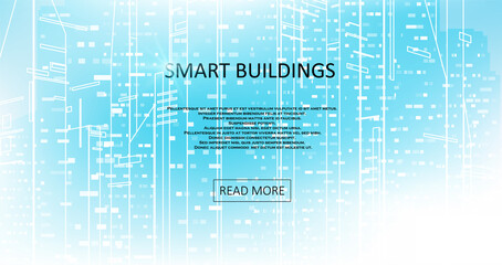 Smart building concept design for city illustration.