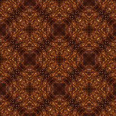 Seamless Brown and Golden Texture with Squares.