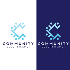 Community logo , community network , and people check.Logos for teams or groups , kindergartens , and companies. With vector illustration editing.