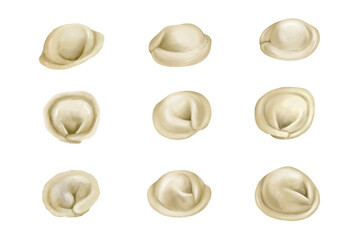 dumplings isolated on white background