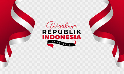 Fototapeta na wymiar Happy Indonesia independence day background banner design.