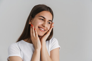 Fototapeta premium Portrait of a young casual white woman