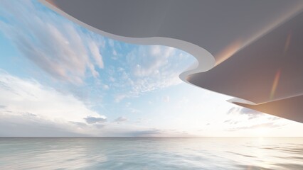 Abstract minimalist architecture 3d render