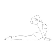 Yoga girl continuous line drawing minimalist design one line drawing of woman in yoga pose exercise