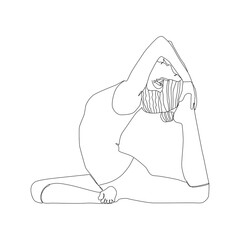 Yoga girl continuous line drawing minimalist design one line drawing of woman in yoga pose exercise