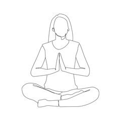 Yoga girl continuous line drawing minimalist design one line drawing of woman in yoga pose exercise