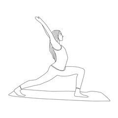 Yoga girl continuous line drawing minimalist design one line drawing of woman in yoga pose exercise