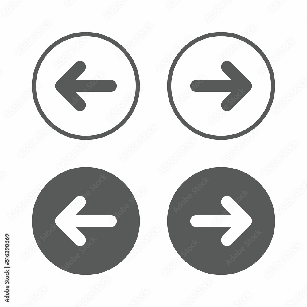 Poster turn right and left arrow icon vector. forward and back sign symbol
