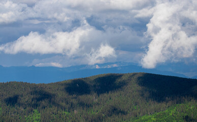 Landscape from the Saca Mare peak in the Gurghiu Mountains - Romania