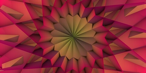 A beautiful kaleidoscope. Abstract 3D background. Psychedelic, meditation and yoga concept.  Abstract geometric flower. 3D 