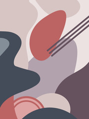 Colorful abstract shapes background vector illustration. Wallpaper, social media, print, backdrop, wall art, poster, home decor, card, banner, invitation, cover or package design.