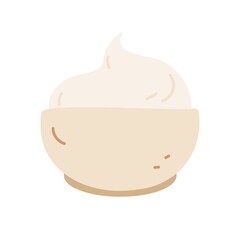 Sour cream flat vector illustration isolated on white background