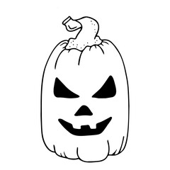 pumpkin for halloween, vector doodle Halloween icon. Halloween pumpkin logo with a face