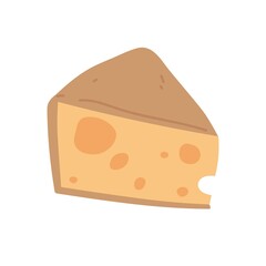 Cheese flat vector illustration isolated on white background