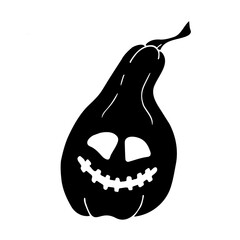 pumpkin for halloween, vector doodle Halloween icon. Halloween pumpkin logo with a face