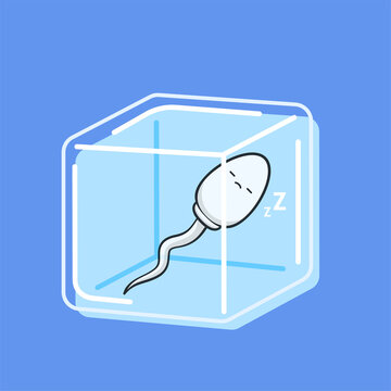 The Sleeping Sperm inside the ice cube.