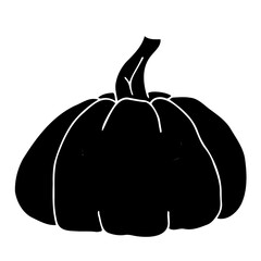 Pumpkin silhouette . Vector illustration. A symbol of Halloween and the October festival. Healthy vegetarian food. An element for packaging, labels, menus, showcases. Isolated on a white background
