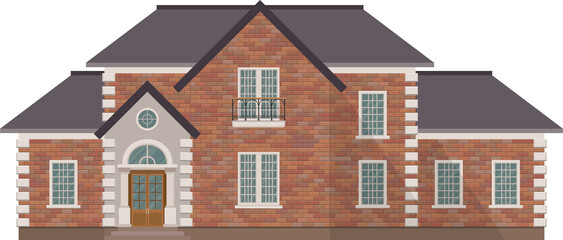Fototapeta na wymiar Brick house building vector illustration isolated on white background