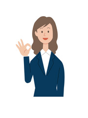 OKサインをするビジネスウーマン