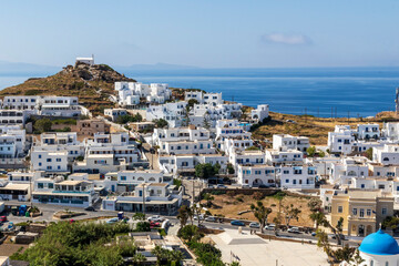 Ios Greece.06-06-2022. Traditional white houses at Ios village.Cyclades Islands. Greece.