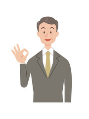 OKサインをするミドルビジネスマン