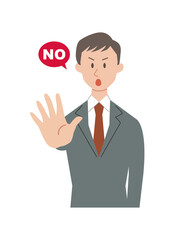 拒否するビジネスマン