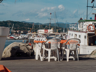 fishermen boats and harbour in La Spezia Italy