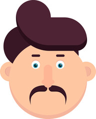 Man character with mustache vector illustration