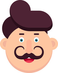 Man character with mustache vector illustration