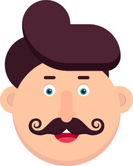 Man character with mustache vector illustration