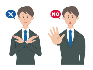 拒否するビジネスマン