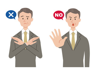 拒否するミドルビジネスマン
