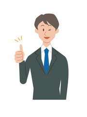 サムズアップするビジネスマン