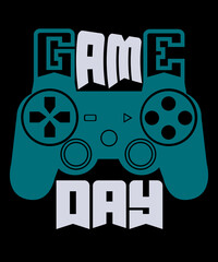 Game Day Gift T-Shirt Design, Gaming T-Shirt  Template