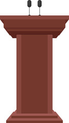 Wooden podium tribune vector illustration isolated on white