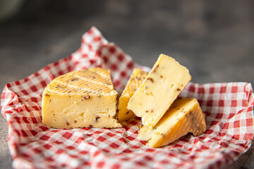 hard cheese spices fresh healthy meal food snack diet on the table copy space food background rustic top view