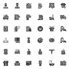 Cleaning service vector icons set