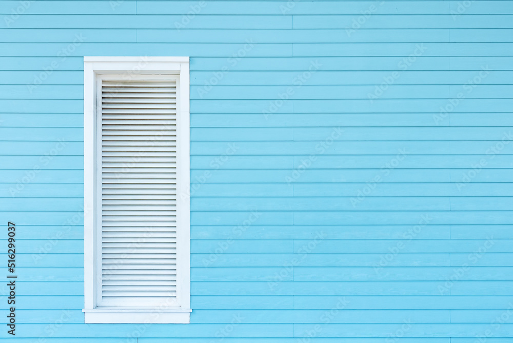 Poster window on wooden wall. building abstract background