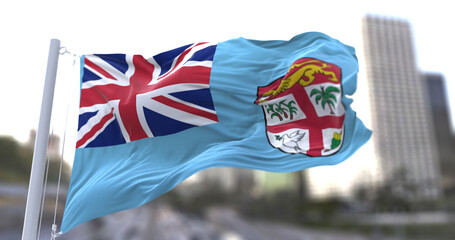 3d illustration flag of Fiji. flag symbols of Fiji.
