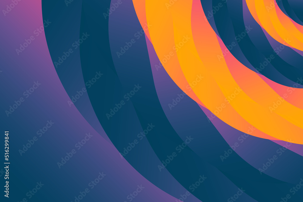 Poster abstract graphic image in the form of multi-colored gradient blue, purple, orange, yellow and pink s