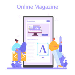 Web designer online service or platform. Interface and content