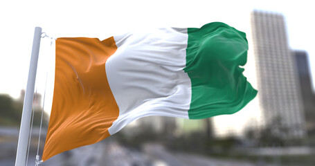 3d illustration flag of Ivory Coast. flag symbols of Ivory Coast.
