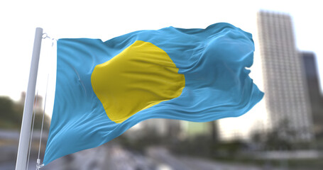 3d illustration flag of Palau. flag symbols of Palau.