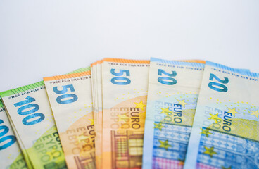 Background from paper money. Euro banknotes. Cash