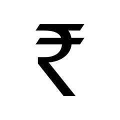 Indian rupee currency sign isolated on white background. Vector