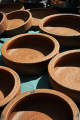 handmade clay pots n the market